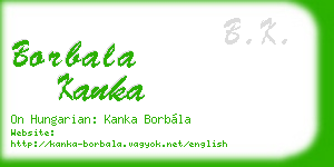 borbala kanka business card